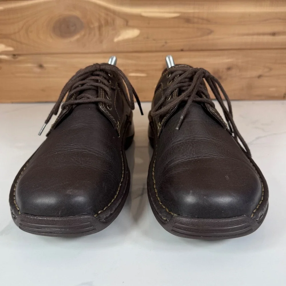 Red Wing 4114 Oxford Shoes Mens 9D Worx Mens Dark Brown Leather Lace Up Work